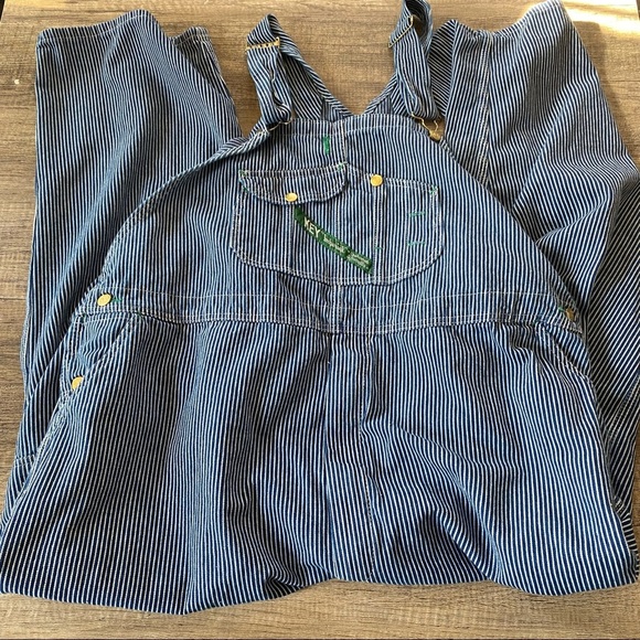 Key Jeans Stripped Overalls Size W52 X L30 - Picture 1 of 14